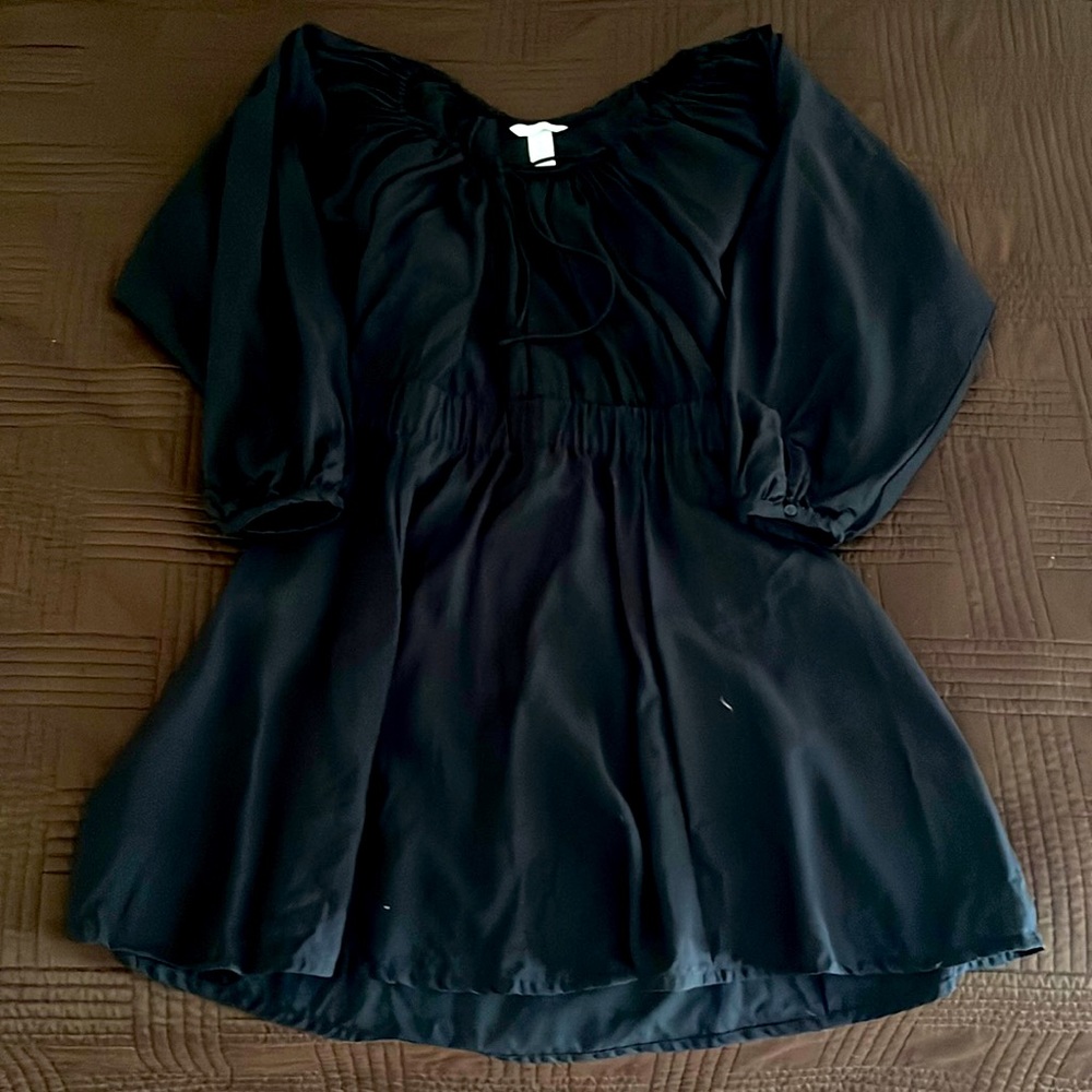 Long Slevee Linen Short Black Deess